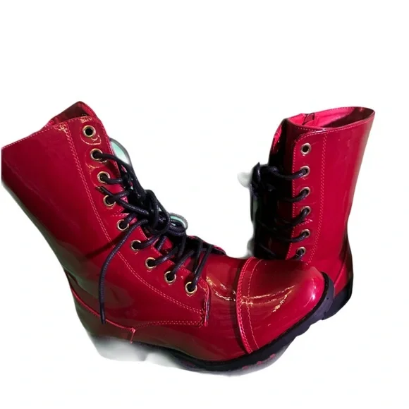 Stylish Red Ankle Boots - Picture 6 of 7